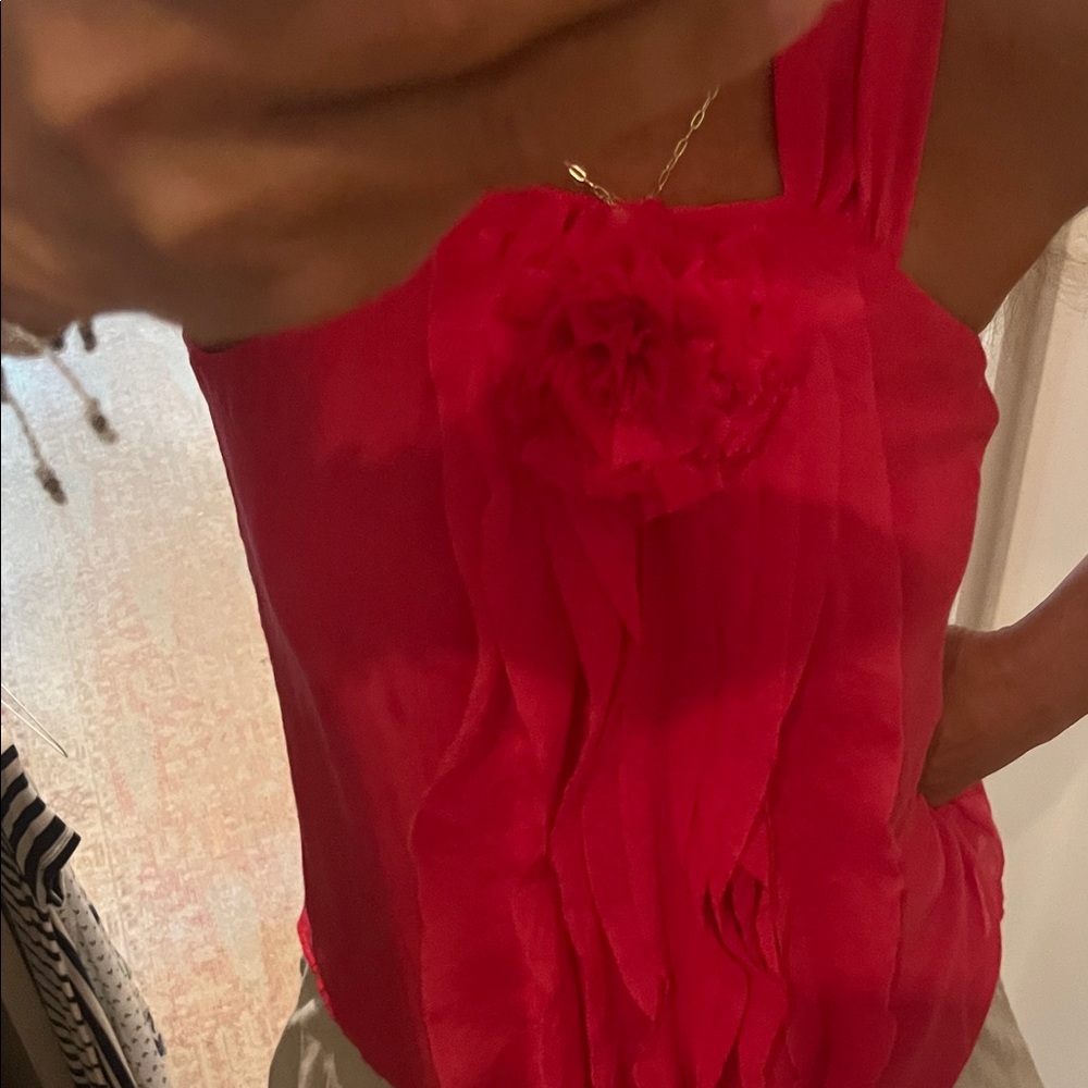 Loft Pink Ruffled Halter Top, SP - Picture 2 of 10
